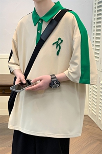 夏装青少年简约纯色Polo衫牙刷绣休闲短袖T恤男女 626-P35控价58图片