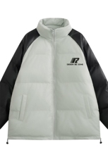 白底新款冬季时尚百搭宽松字母印花潮流棉服外套MY522P85控118，男装棉衣，电商A247-1