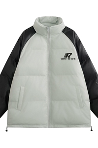 白底 新款冬季时尚百搭宽松字母印花潮流棉服外套MY522P85控118图片
