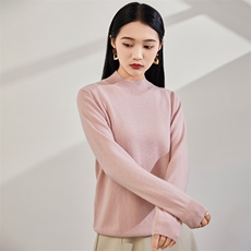 2024秋冬新款35%山羊绒女士净面半高领羊绒衫，女装羊绒衫，润辉羊绒