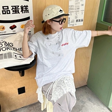 万针全刺绣工艺抖音得物高品质260克重磅纯棉双纱美式高街短袖T恤，男装T恤，电商A486