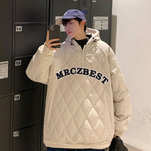 MY038-P135 连帽套头棉衣刺绣菱形格棉服男控155图片