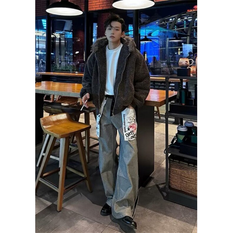 水晶绒毛领原版派克服棉衣气质日系慵懒时尚原宿流行MHT274,男装棉衣,星座1116A（原606A-3）