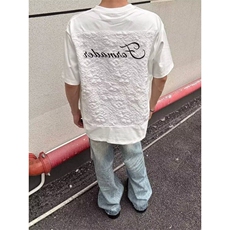 美式黑色立体浮雕短袖男款夏季小众提花刺绣t恤重磅半袖TC23，男装T恤，星座1116A（原606A-3）