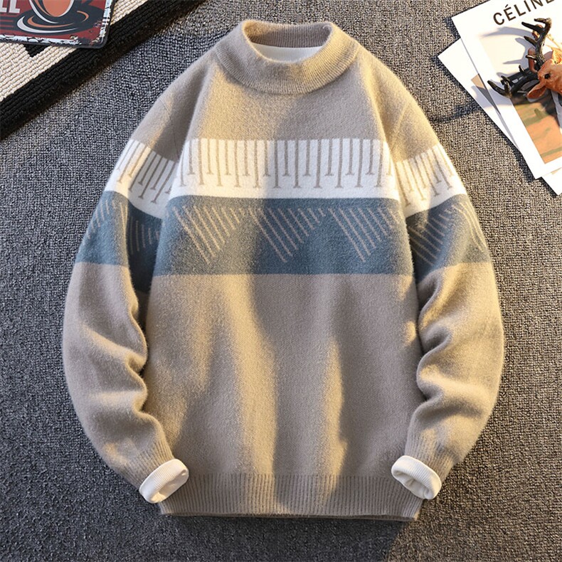 2025【新品】秋冬季圆领毛衣男士针织打底衫潮流-M5137-P35,男装T恤,星座1105