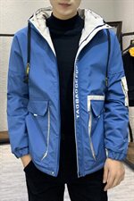秋冬新款棉服男加绒加厚夹克风衣保暖外套工装棉衣蓝色860加绒，男装夹克，星座1207