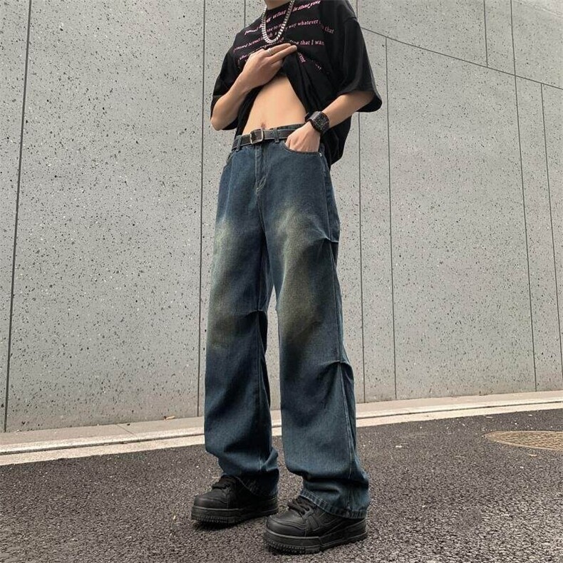 美式高街小众牛仔裤男个性百搭休闲裤G9020/P65,男装牛仔裤,电商D202-1