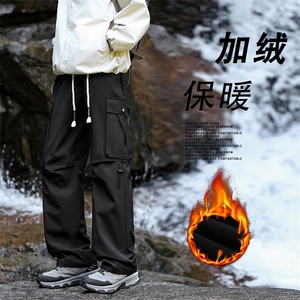 登山直筒大口袋加绒加厚显瘦三防保暖长裤JRK720特批43图片