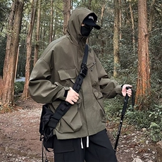 日系cityboy印花情侣冲锋衣夹克男秋季潮牌山系连帽外套，男装夹克，星座716-3