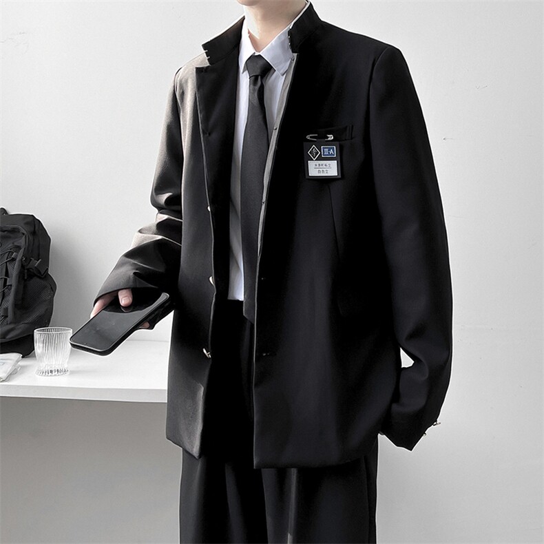 2026年dk制服中山装男女热血高校服jk西服男外套学院风西装~XY10,男装西服,星座601-2