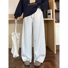 美式斜切弯刀休闲裤男秋季宽松垂感裤子cleanfit显腿长运动裤，女装休闲裤，星座1210-1