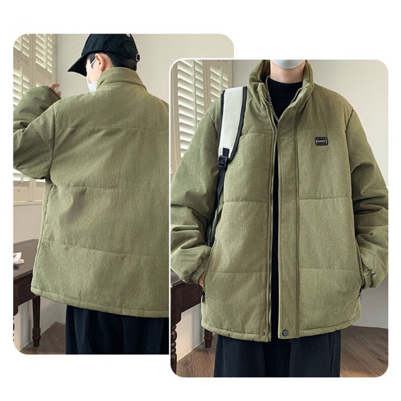 立领灯芯绒棉衣男士秋冬新款加厚保暖棉服潮流休闲棉袄冬季外套,男装棉衣,星座506A