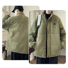 立领灯芯绒棉衣男士秋冬新款加厚保暖棉服潮流休闲棉袄冬季外套，男装棉衣，星座506A