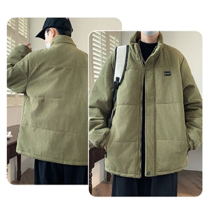 立领灯芯绒棉衣男士秋冬新款加厚保暖棉服潮流休闲棉袄冬季外套图片