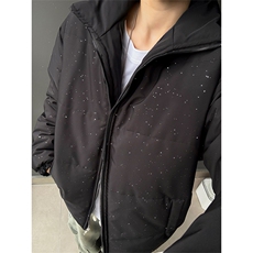 5W件现货冬季解构立领美式高街棉服厚外套男女夜光亮片满天星棉衣，男装棉衣，电商A486