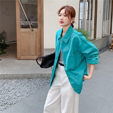 绿色超好看独特小众牛仔外套女2025秋新款复古松弛感休闲风上衣，女装短外套，2C168