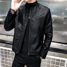312A-5-X57-P120新款皮衣男韩版立领机车服青年水洗皮夹克b，男装夹克，星座312A-5