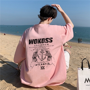高品质220足克抖音纯棉短袖T恤男大码体恤 A426-1-WT346图片
