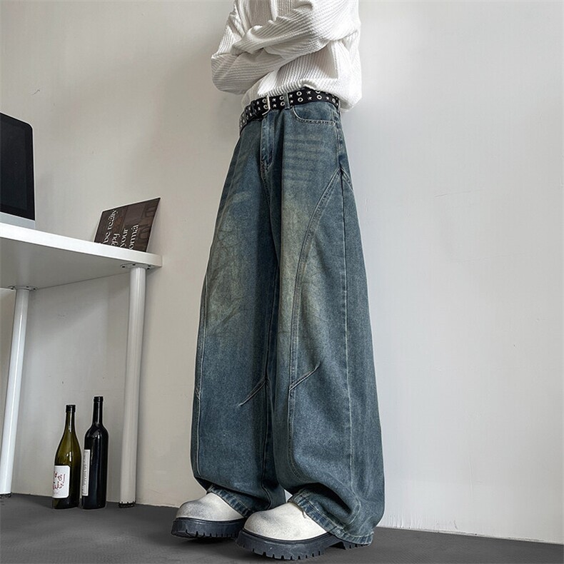 2025新款脏脏裤痞帅宽松弯刀牛仔裤xz906-K1264特P45无差价控88，男装牛仔裤，星座906（原电商a316-1）