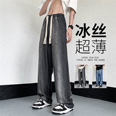 2023夏季牛仔裤男士薄款宽松冰丝透气休闲裤XK66351-P55，男装牛仔裤，电商A042