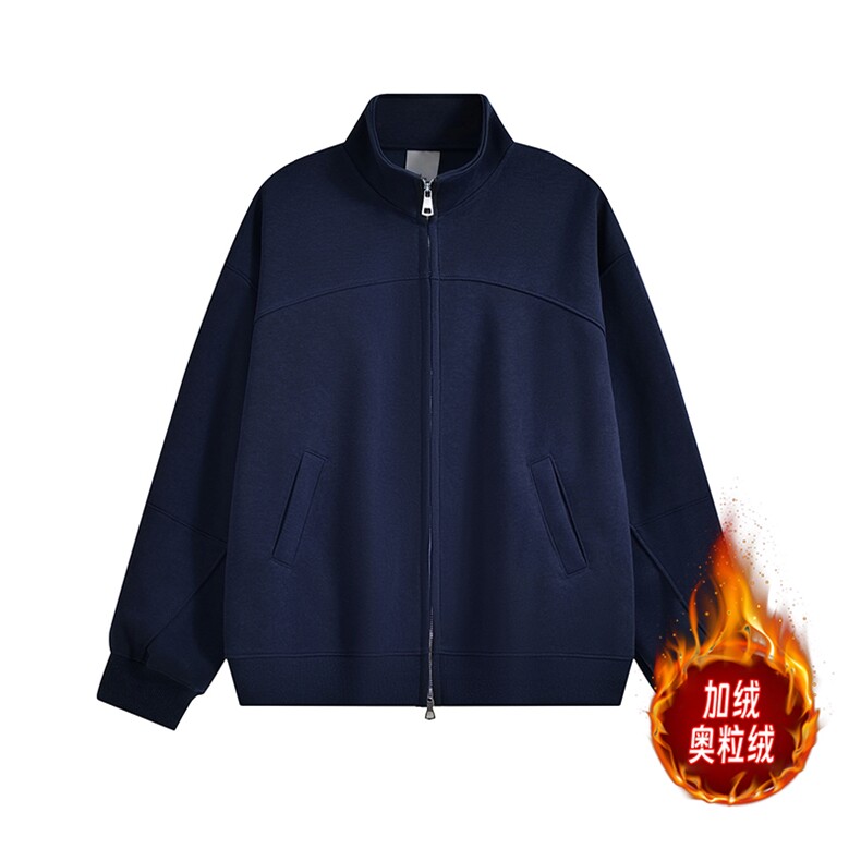 重磅加绒奥粒绒短款500克拉链立领卫衣短宽套头外套RH5321JR-P65,女装短外套,星座610B-1