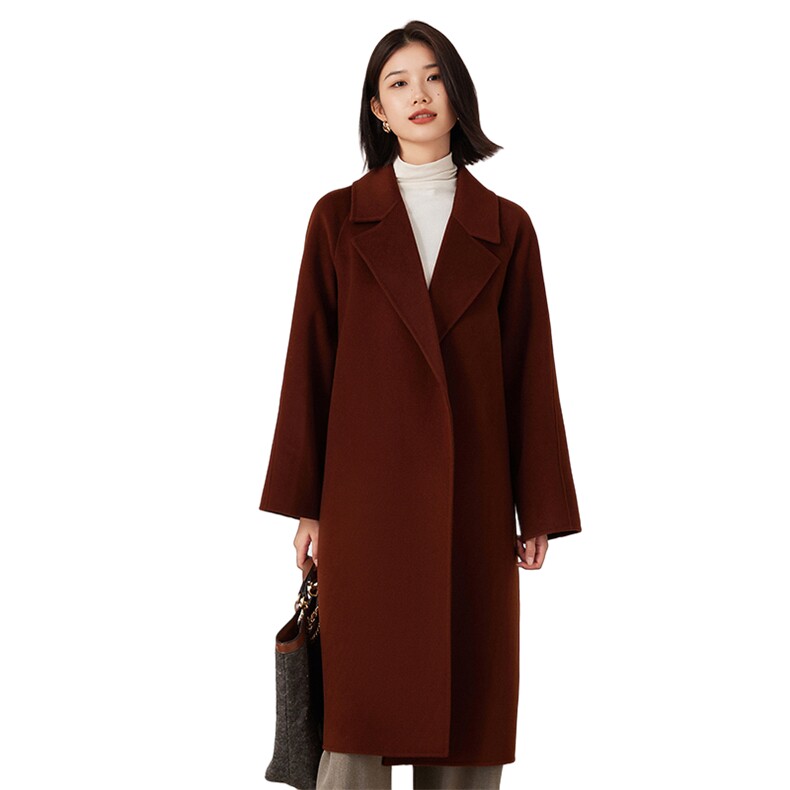 汉服袖大衣2024年秋冬季新款羊毛双面呢大衣,女装双面呢大衣,织美生