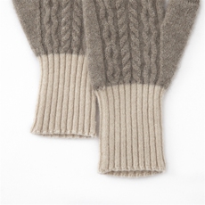 2025年新款百搭女士麻花双股加厚保暖分指手套，手套，窄众羊绒