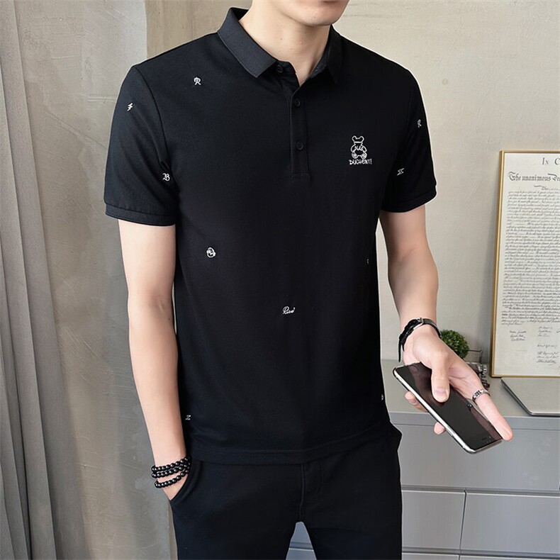2025新款夏季翻领polo衫短袖t恤透气打底衫男C317-1829-P55,男装T恤,电商C317