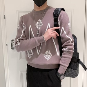 设计感时尚毛衣男款潮牌长袖针织衫秋季新款男士内搭打底衫 S592图片