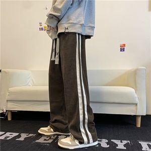 218-1-P32-B441新款时尚休闲潮男百搭加绒加厚常规宽松裤图片