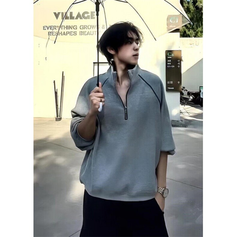 春秋新款坑条棉立领拉链套头反骨设计华棉复合W6610,男装卫衣,星座1116A（原606A-3）