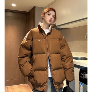 中性风冬装 双面穿 条纹织带棉服 拼色棉衣休闲外套男 G1101 P138图片