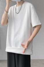 8XL-M冬季短袖男加绒加厚T恤内搭打底衫半袖打底上衣DX327P35控48，男装T恤，电商D206-1