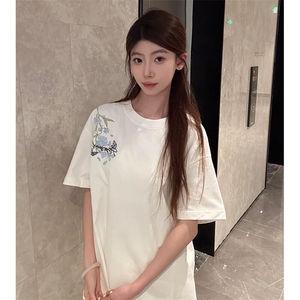 万针全刺绣解构设计260克重磅双纱纯棉高品质美式高街短袖T恤特35图片