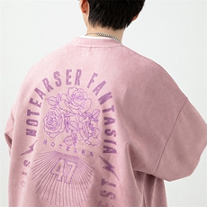 2023春新款麂皮绒美式街头宽松圆领套头卫衣23086-P55控85，男装卫衣，星座914-3