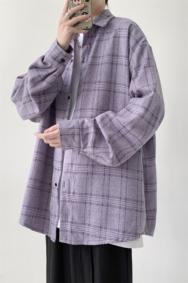 已出货宽松厚款格子衬衫男KD622-P30,男装衬衫,电商D312-1