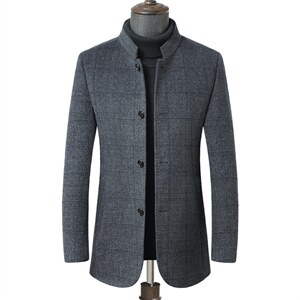 羊毛呢子外套男士秋冬中长款立领妮子休闲时尚大衣ZELD1126-P360，男装毛呢大衣，电商B212（原钱塘6029）