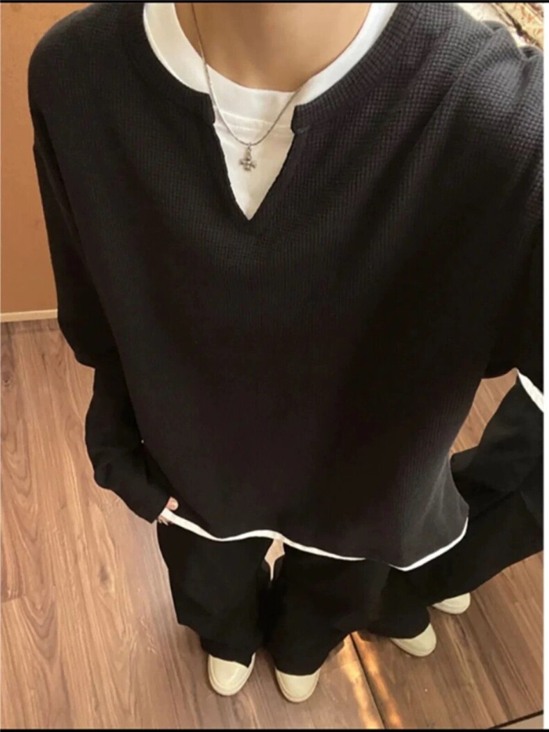 XZ809A/XS16/特P24/控48华夫格家俩件亨利领长T卫衣打底衫,男装卫衣,星座809A(原222-1)