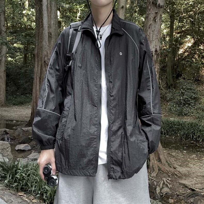 防晒服男韩版潮流拼色帅气痞子2023夏季薄款ins宽松外套W4870-P35,男装防晒衣,星座412-2