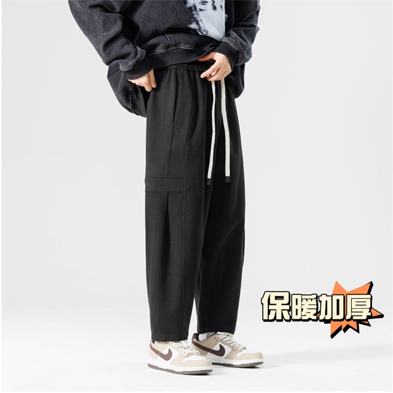 无影墙冬季加厚抗起球呢料哈伦裤宽松大码休闲萝卜裤男873-P65,男装休闲裤,电商C305A
