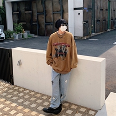 22新款秋复古美式水洗做旧宽松连帽男女中性卫衣301B-JB7890-P58，男装卫衣，星座301B