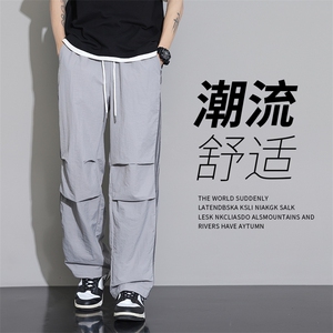 直播数据款 春季新款撞色侧条纹伞兵裤宽松直筒休闲裤 K501-P32图片