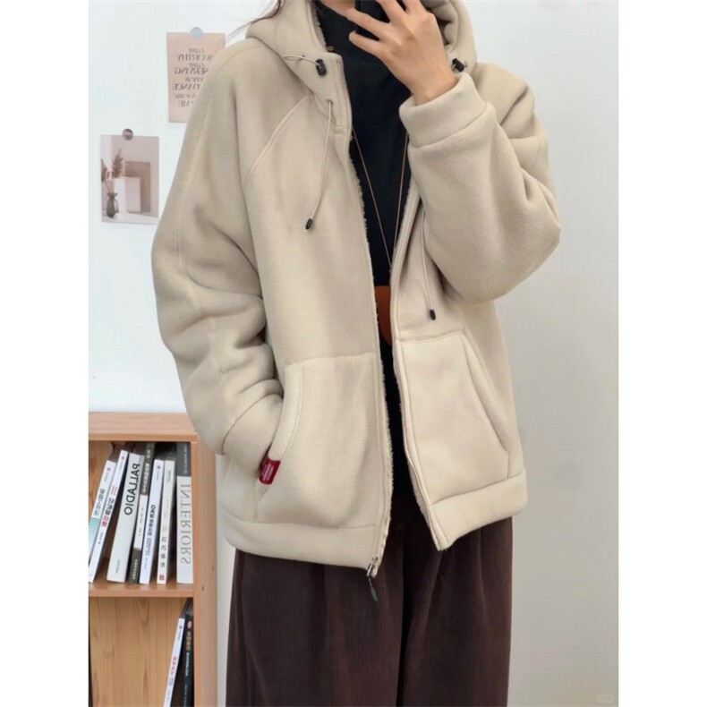 摇粒绒连帽拉链卫衣外套1302-GS02-P55 成分100聚酯纤维图片