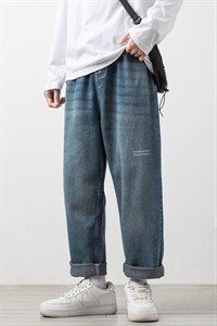 2023春季新款大码男宽松木地板白墙拼接束脚九分牛仔裤K008-P45,男装牛仔裤,电商A082