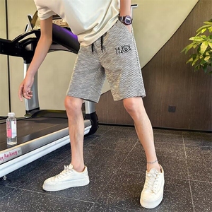 短裤男夏季新款潮牌美式复古格子宽松直筒网红同款休闲百搭五分裤图片