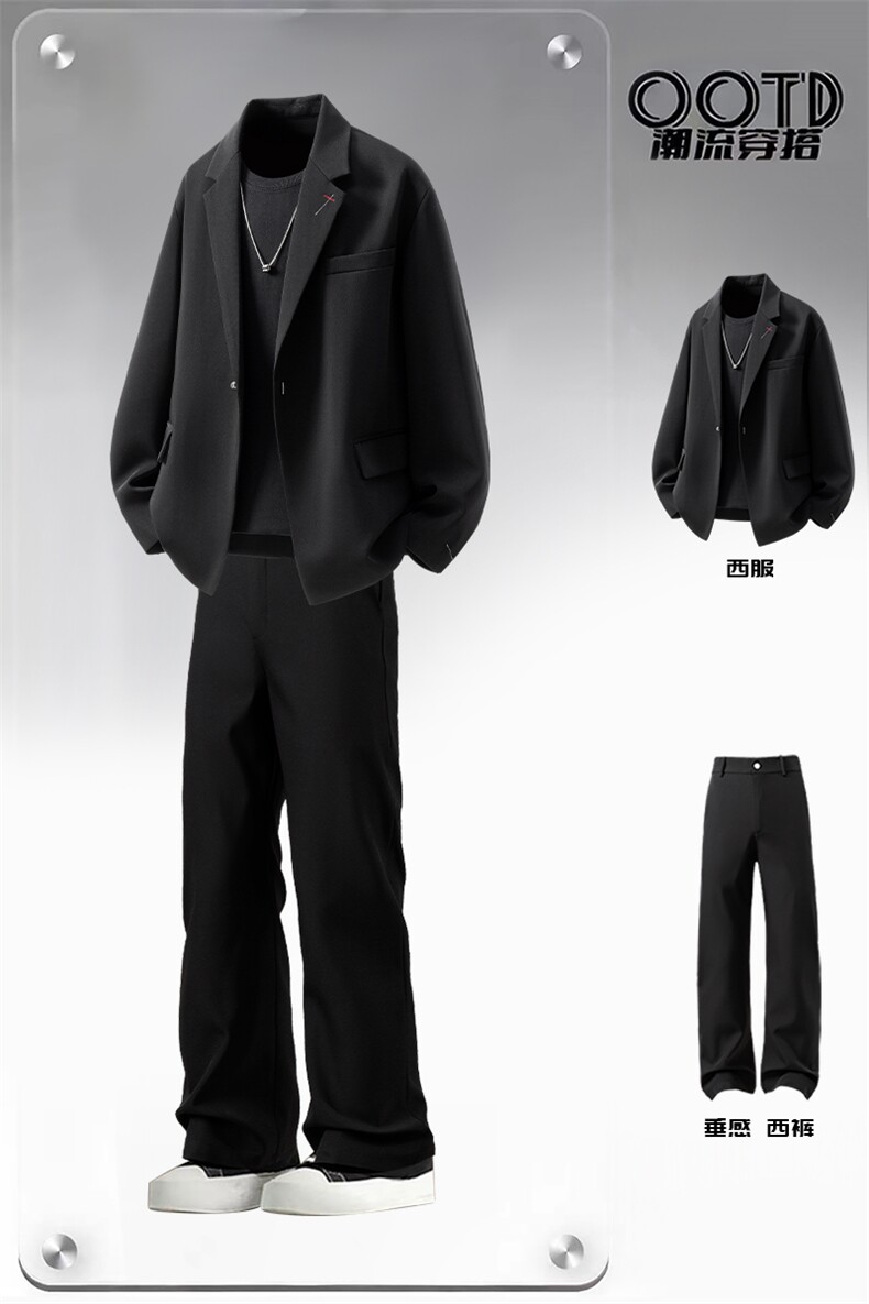 西服简约刺绣金属扣设计M-5XL大码XF78085P85控128西裤XK78151P45,男装西服,星座227-7