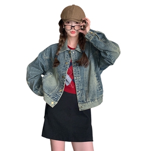 宽松慵懒风复古牛仔外套女2024春秋新款美式休闲显瘦工装夹克上衣图片