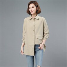 2021春季新款时尚舒适休闲百搭复古长袖衬衫，女装衬衫，小林双子