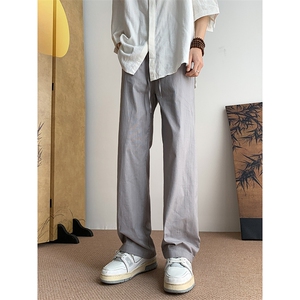 8XL-M 特大码肌理感冰丝薄款休闲裤长裤男宽松百搭情侣裤K919P58图片