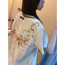 万针全刺绣工艺抖音得物高品质260克重磅纯棉双纱美式高街短袖T恤，男装T恤，电商A486